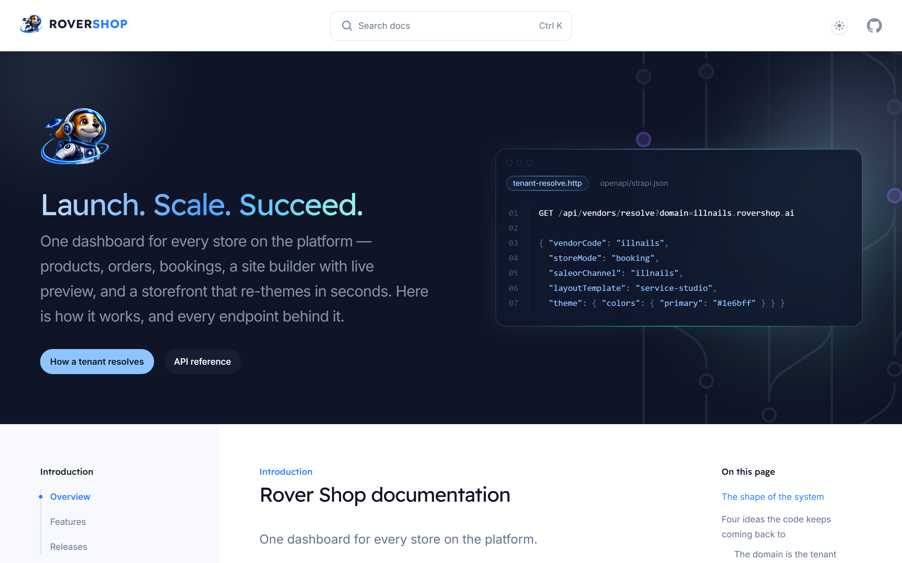 The RoverShop documentation site